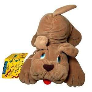 Vintage 1985 Prestige Toy Corp Lil Ripples Brown Wrinkled Dog Plush NWT